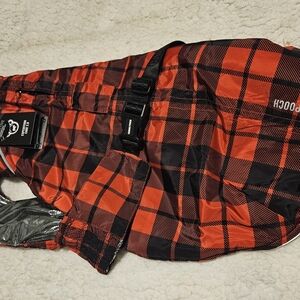 Canada Pooch Red and Black Plaid Dog Jacket